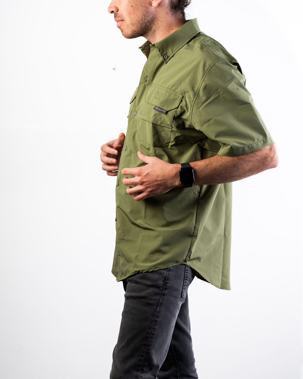 Camisa Manga Corta Olivo - Imagen 3